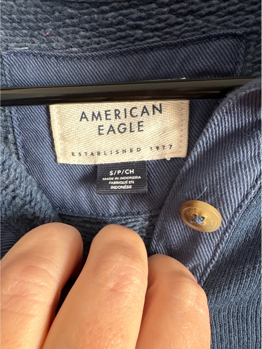 American Eagle Outfitters Women's Blue Button-Up Fleece Pullover Sweatshirt, S - Picture 2 of 5